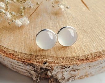 Earrings moonstone ear studs silver
