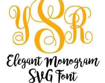 Elegant Font Svg, Silhouette Svg, Cricut Svg designs, Elegant Monogram Svg, Svg file for Cricut, Svg file for Silhouette, Instant Download