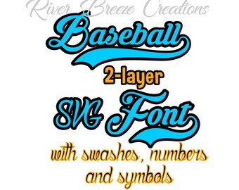 Baseball Font Svg, Sports Fonts Svg, 2 layer Baseball letters svg, Softball Baseball Svg, Sports letters Svg, Baseball Monogram Svg, Cricut