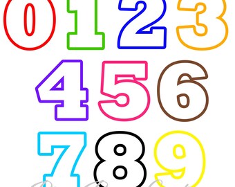 Birthday Font Numbers Svg, Number Font Outline Svg, Cricut Svg, Numbers Svg files, Svg cut file for Cricut, Svg file for Silhouette