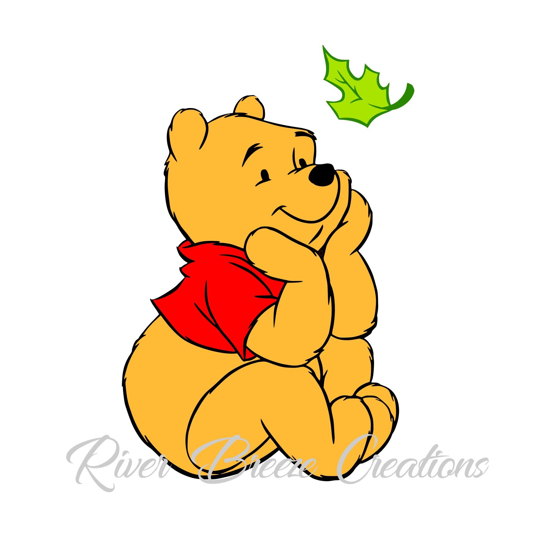 Pooh Bear Svg Winnie the Pooh Svg Pooh Svg Leaves Svg | Etsy