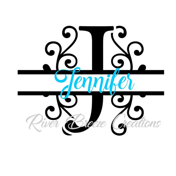 Download Split Monogram Letter J Svg Fancy Swirl Font Svg Cricut ...