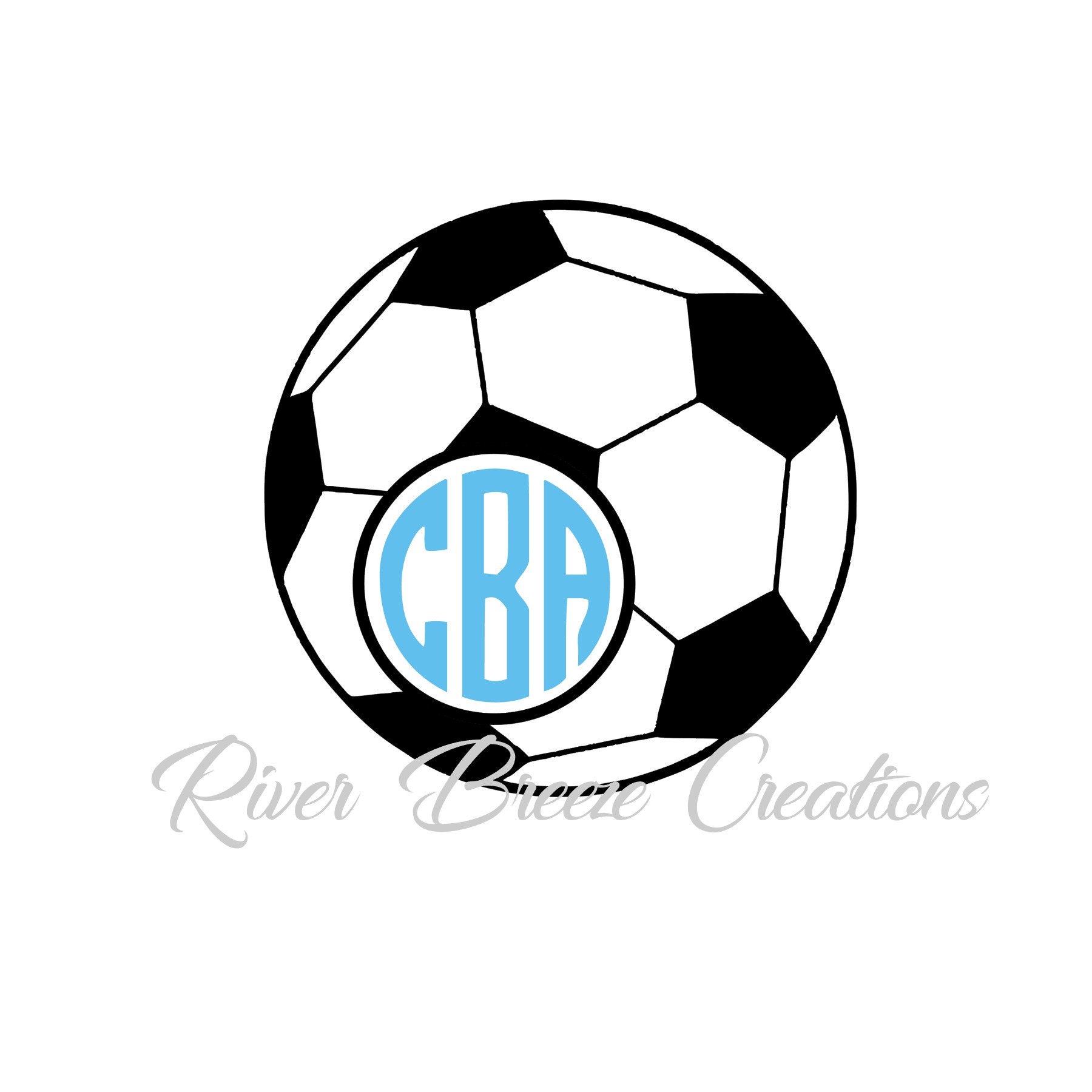 Soccer Ball Monogram Frame Svg Sports 50