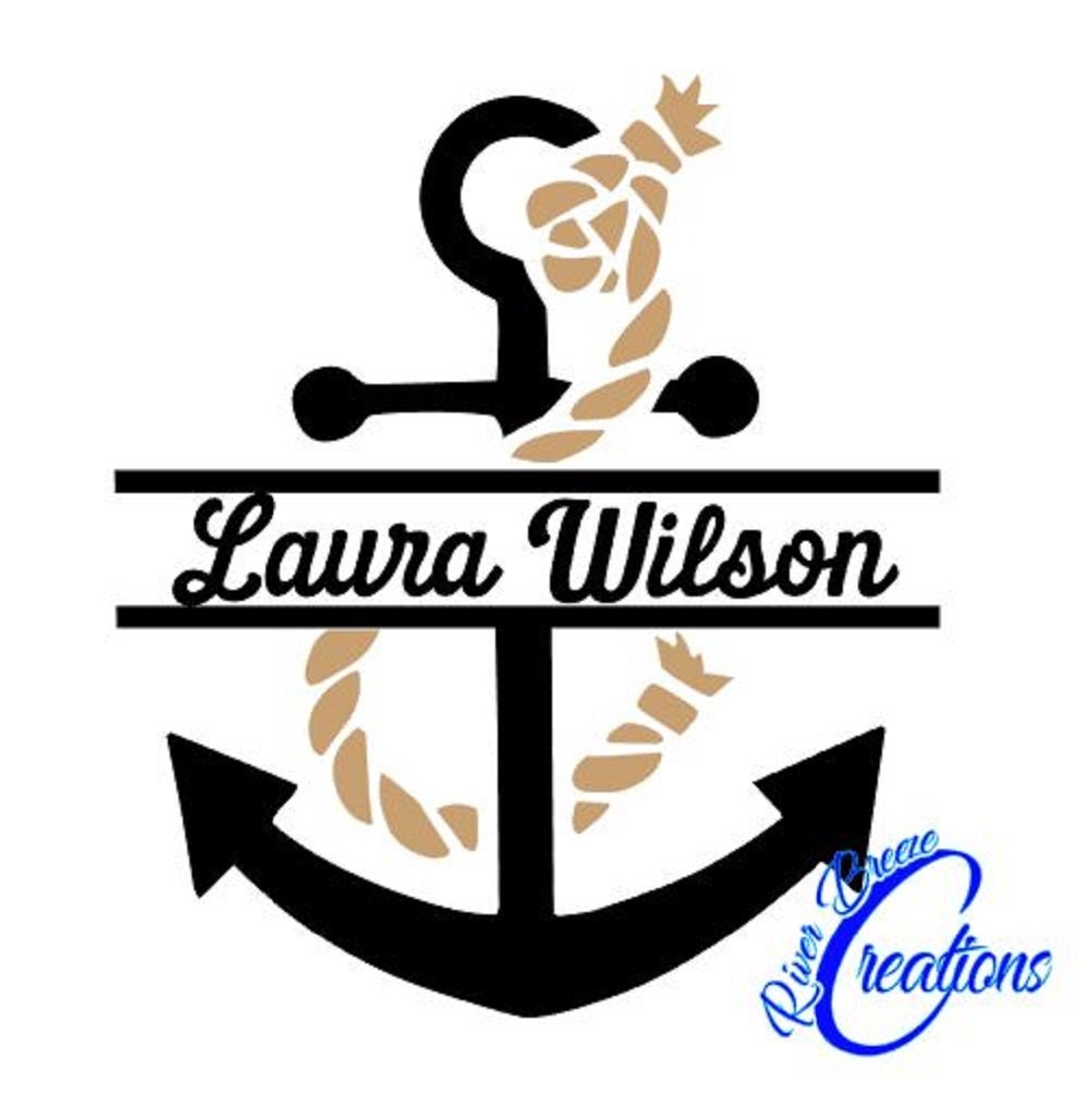 Download Split Anchor Monogram svg silhouette svg cricut svg navy ...