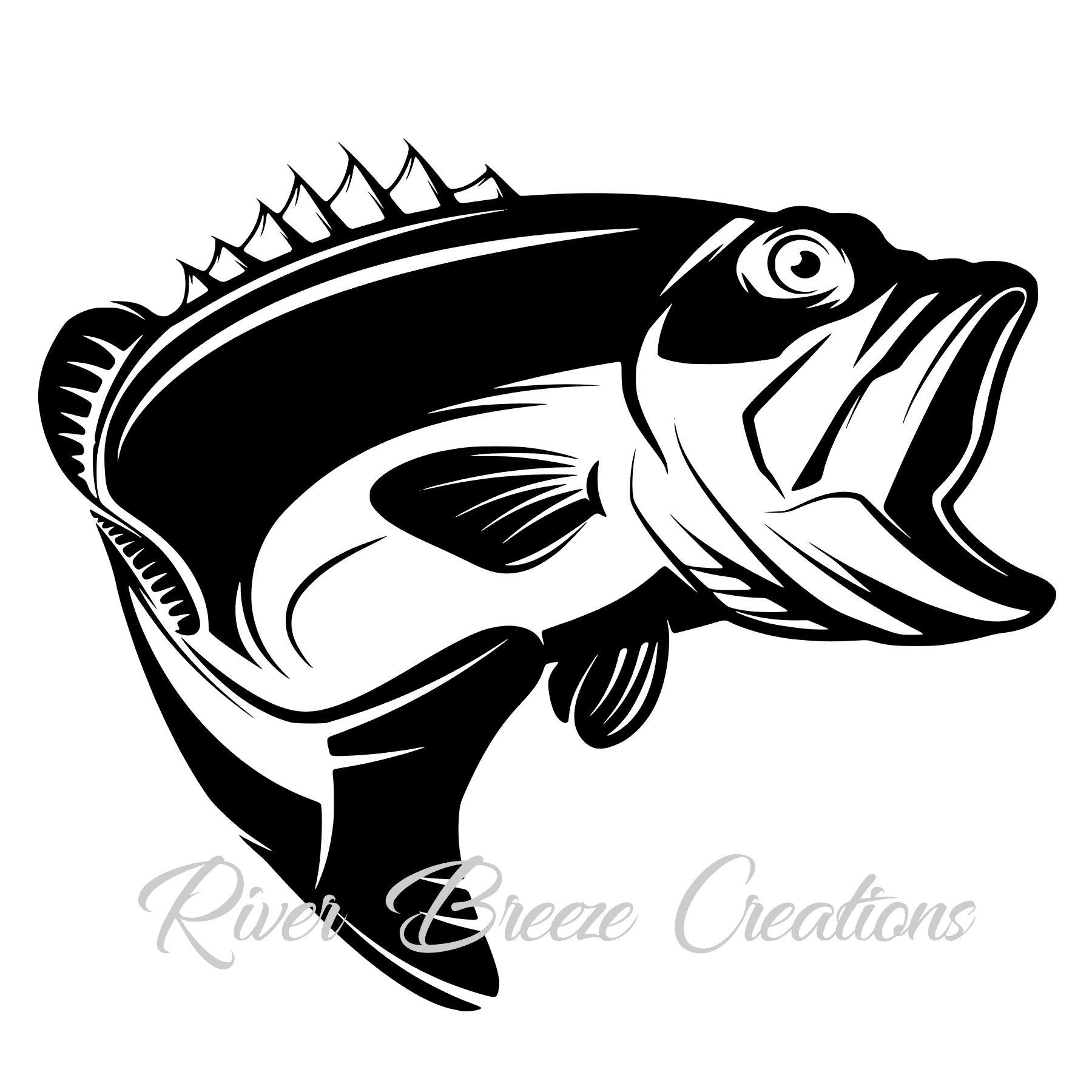 Download Bass Fish Svg Silhouette Svg Cricut Svg Large Mouth Fish ...