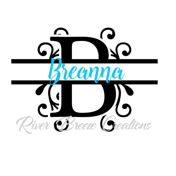 Download Split Monogram Letter B Svg Fancy Swirl Font Svg Cricut ...