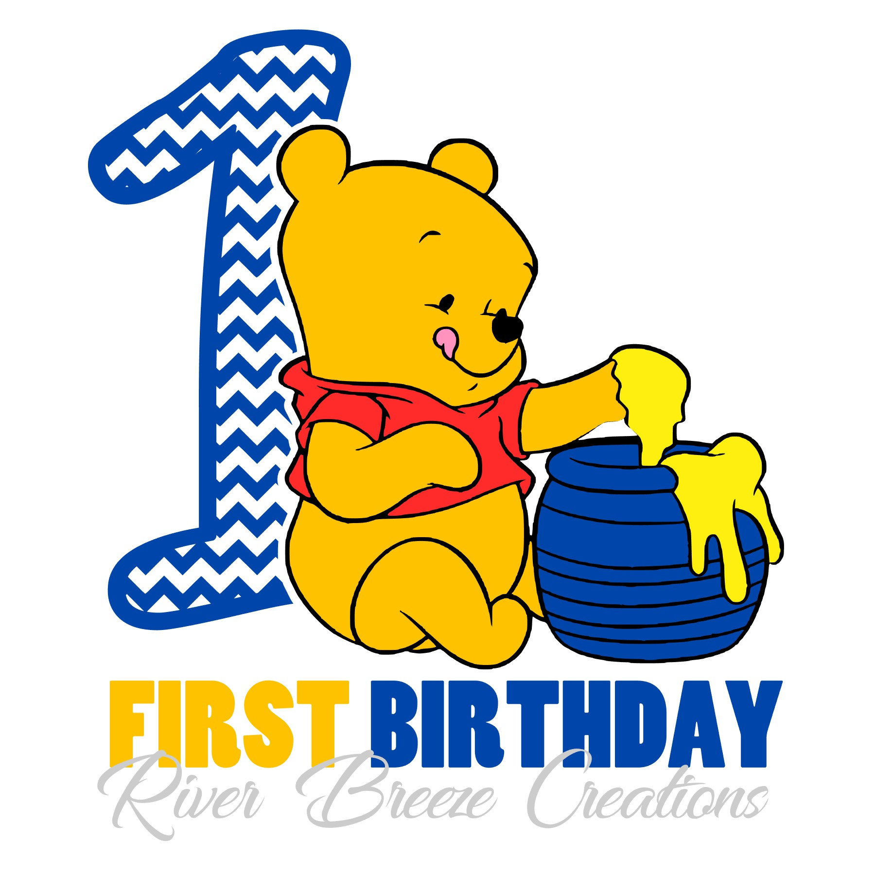 Pooh Bear Svg First Birthday Svg Winnie the Pooh Svg Honey | Etsy