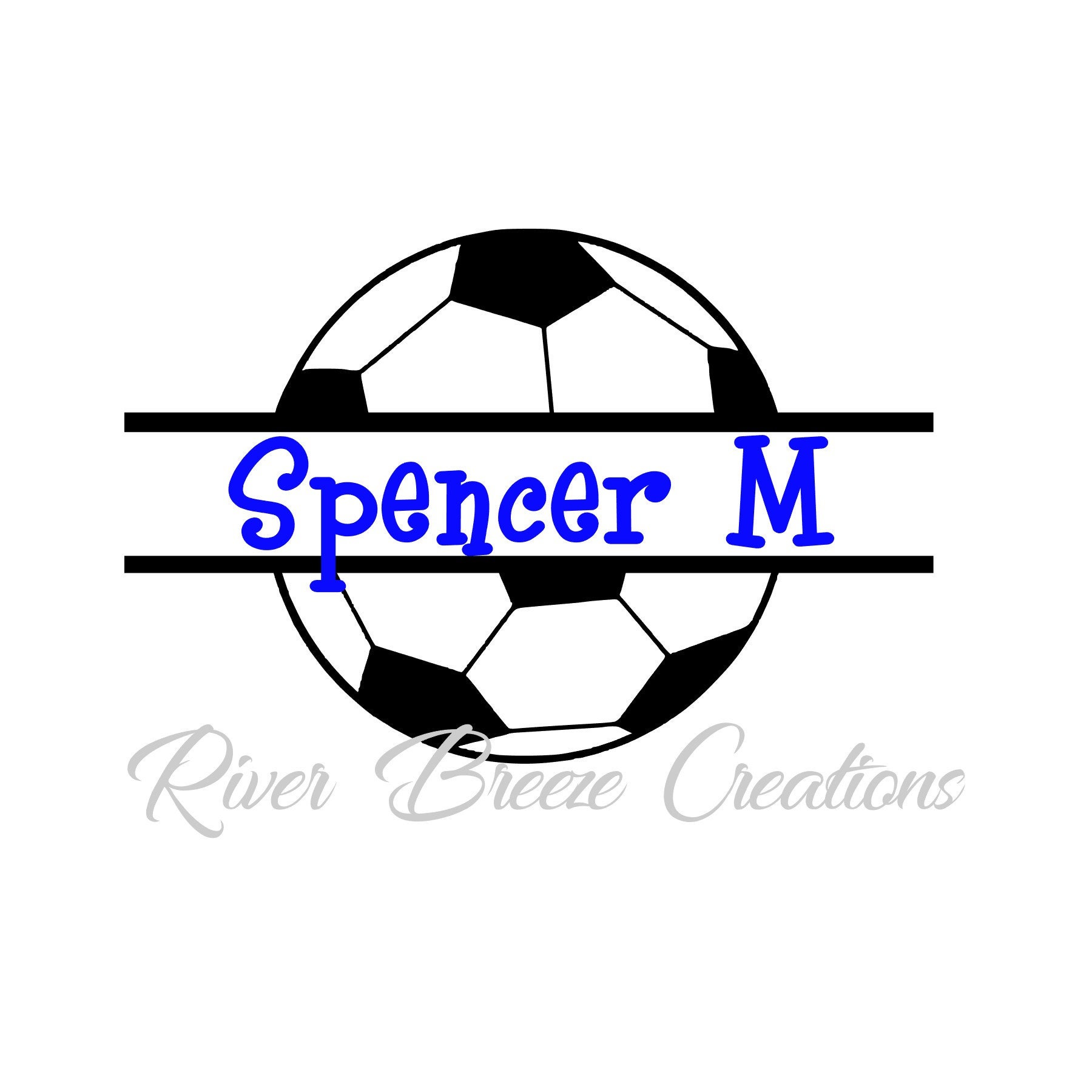Soccer Ball Monogram Frame Svg Sports 50