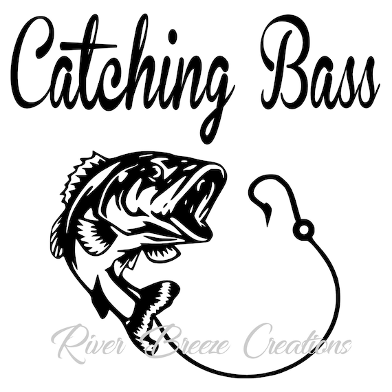 Download Catching Bass Fish Svg Silhouette Svg Cricut Svg Large | Etsy