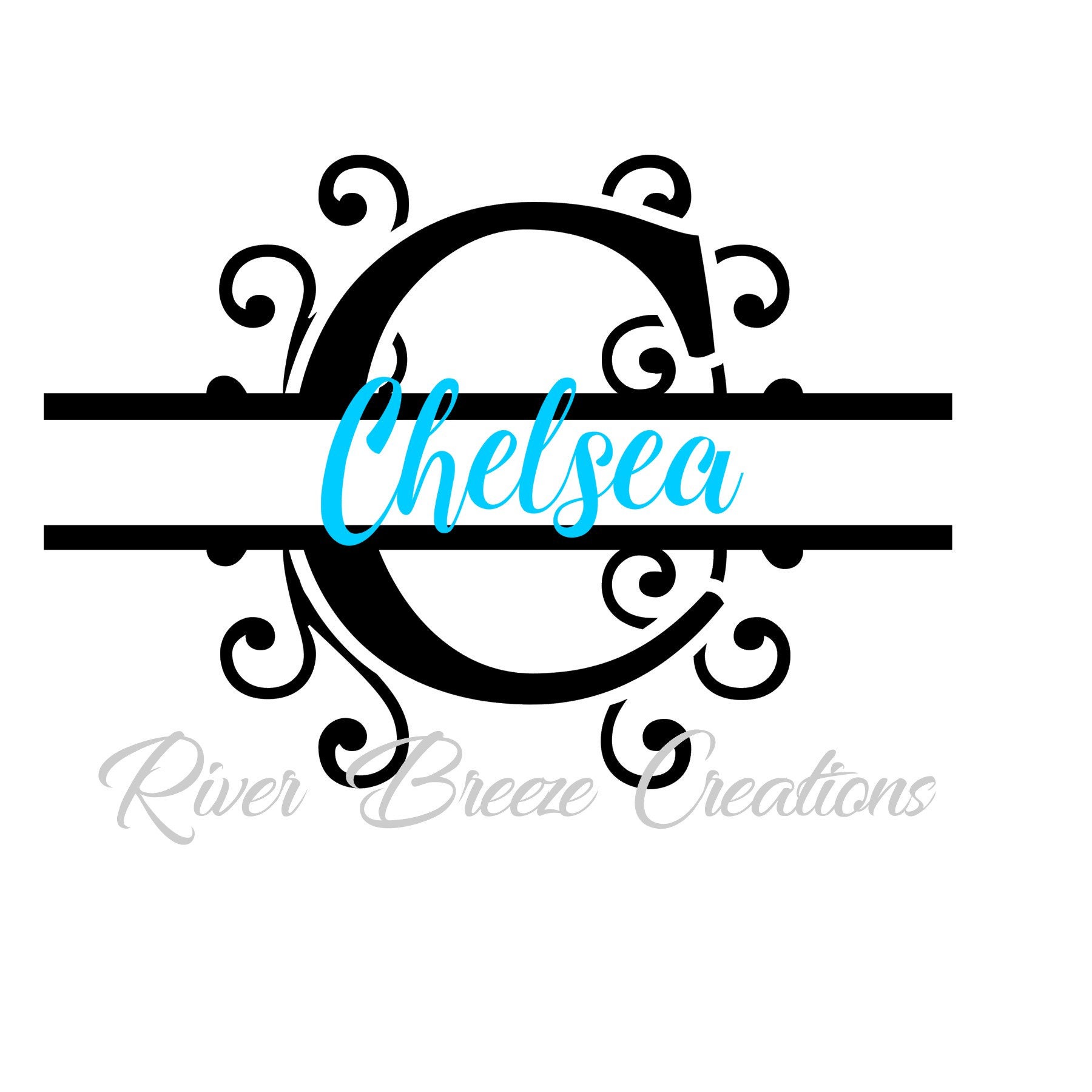Download Split Monogram Letter C Svg Fancy Swirl Font Svg Cricut ...
