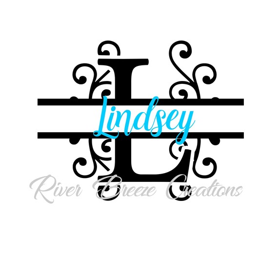 Download Split Monogram Letter L Svg Fancy Swirl Font Svg Cricut ...