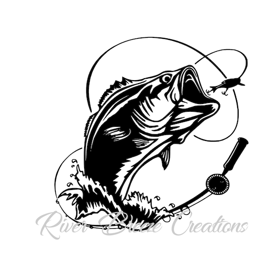 Download Bass Fish Svg Silhouette Svg Cricut Svg Large Mouth Fish ...