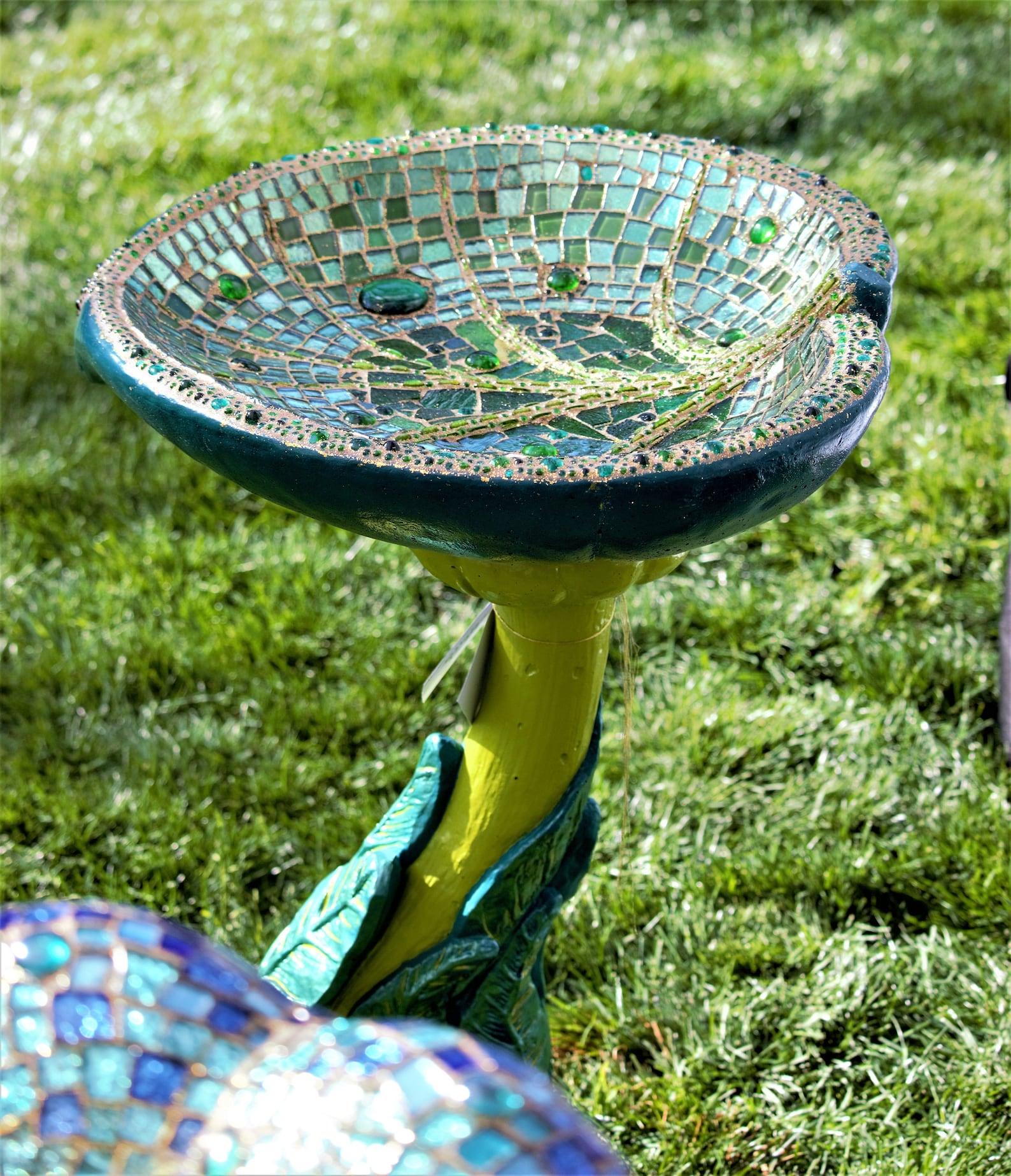 Mosaic glass bird bath 8 Etsy