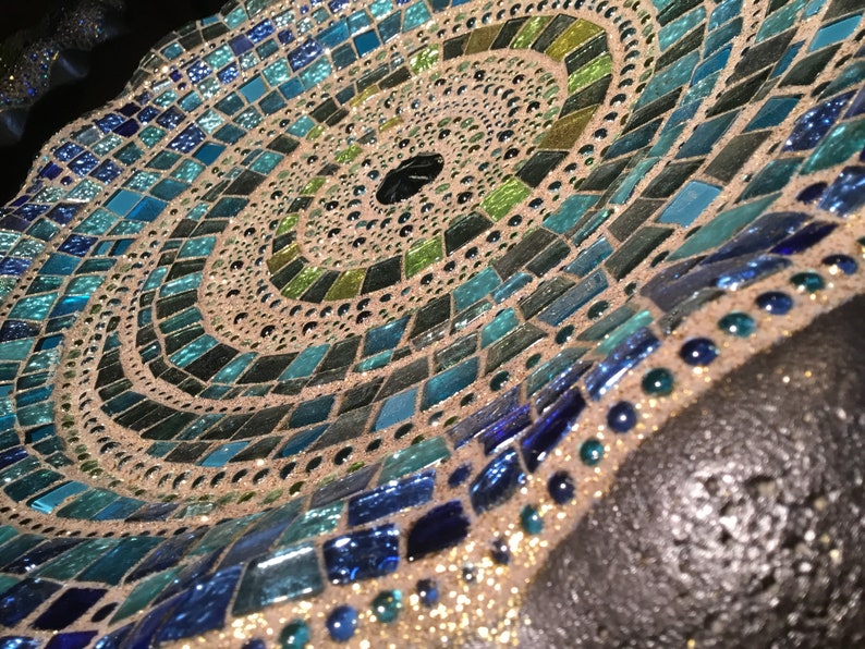 Mosaic Glass Bird Bath 4 Etsy