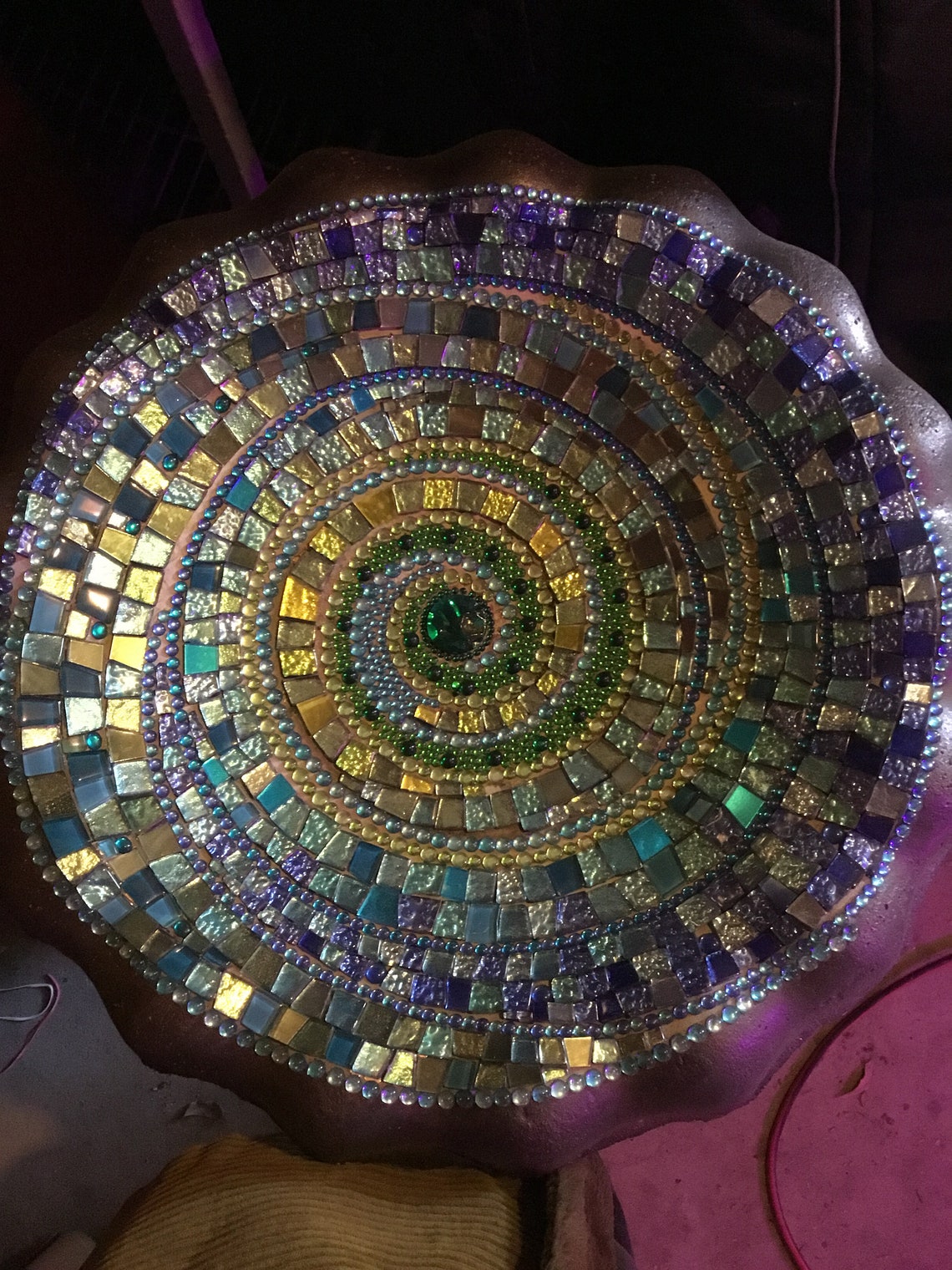 Mosaic Glass Bird Bath 4 Etsy