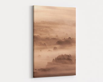 Golden Misty Sunrise Landscape At Mamtor Peak District England Photography Ready To Hang Canvas Wall Art