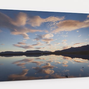 Iceland Nature Landscape With Reflection At Sunrise Photography Ready To Hang Canvas Wall Art