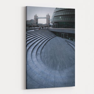 London Tower Bridge With City Hall In Foreground Photography Ready To Hang Canvas Wall Art