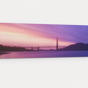 San Francisco California Golden Gate Bridge Sunset Photography Ready To Hang Panoramic Canvas Wall Art