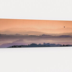 Tuscany Italy Countryside Layered Hills At Sunrise Photography Ready To Hang Panoramic Canvas Wall Art