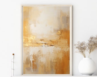 Modern GOLDEN Abstract Oil Painting PRINTABLE Wall Art for Home or Office Decor. DIGITAL Instant Download. Gold Hues Classy Wall Art