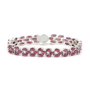 Rubin, Handgjord rubin, Rubinarmband, Rubinsmycken, Rubinsilverarmband, Rubinsilver 925-smycken, Rubin Marquise-armband, Silver bild 1