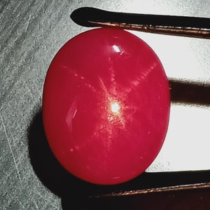 No Heat,Certified Star Ruby,11.21 Cttw.,Myanmar Star Ruby,Unheated Star Ruby,11 Carat Size ,Star Ruby Cabochon,Ruby Oval ,Star Ruby Gemstone