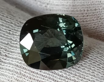 Unheated, Burmese Spinel, 4.88 Cts., Grey, Blue, Spinel, Grey Spinel, Cushion Faceted, Blue Spinel, Myanmar,Natural Spinel, Myanmar Spinel
