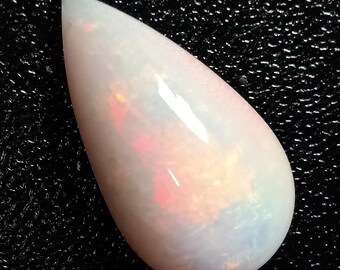 Pear Shape Opal, 9.34 Cts, No Treatment, Ethiopian Opal, White Opal ,Rainbow, Sparkle Opal, Rainbow Colorplay, Opal, Natural Ethiopian Opal