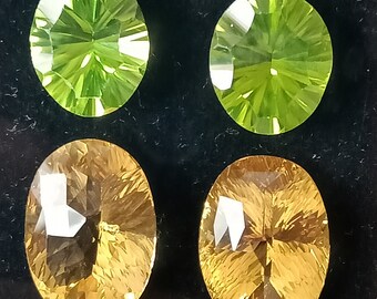 Luxury Earring Set, 30.56 Cts., Peridot Beryl Set, Concave