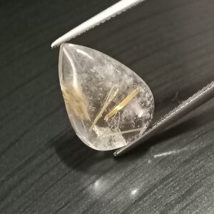 Golden Rutile Pear , 7.83 Cttw. , Pear Shape , Rutile , Golden Rutile , Rutilated Quartz , Quartz , Rutile Gemstone ,Golden Rutile Pear