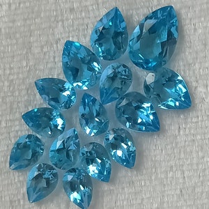 Blue Topaz , 9.45 cttw  ,Swiss Blue Topaz Pear ,  15 Pcs Lot , Blue Topaz Wholesale , Topaz Gemstone , Topaz , Blue Topaz Pear Shape , Pears