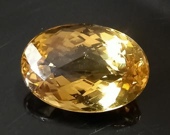 Natural Yellow Beryl, Heliodor, 12.62 Cts, Yellow Beryl Oval Shape, Yellow Beryl, Checker Cut, Beryl, Golden Beryl, Yellow Beryl Checker Cut