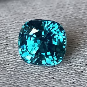 Blue Zircon, 2.40 Cts., Cambodian Blue Zircon, Ratnakiri Blue Zircon, Cushion Shape, Natural Zircon, Cambodia Zircon, Blue Zircon, Zircon