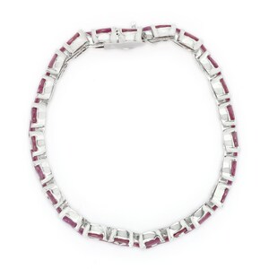 Rubin, Handgjord rubin, Rubinarmband, Rubinsmycken, Rubinsilverarmband, Rubinsilver 925-smycken, Rubin Marquise-armband, Silver bild 4