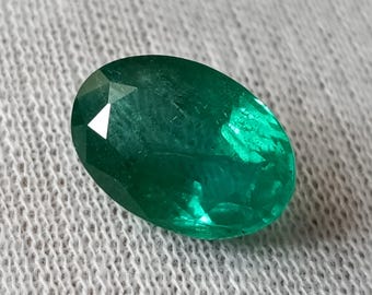 Zambia Emerald, High Quality, 3.39 Cts., Natural Emerald, Emerald, Oval, Emerald Oval, Oval Facet, Zambian Emerald, Oval Emerald, Zambia