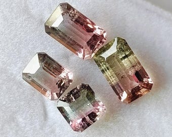 Bi Color Tourmaline, 6.29 Ct, Multi Colour Tourmaline, Tri Color Tourmaline, Bicolour Tourmaline, Tricolor Tourmaline, Tourmaline Octagon