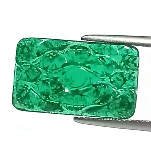 Hand Carved, Emerald, 8.73 Ct, Emerald, Emerald Carving ,Carved Emerald, Emerald, Zambian Emerald, Emeralds, Zambia Emerald, Natural Emerald