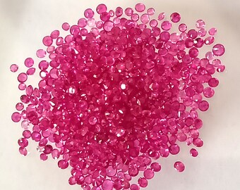 1mm Ruby Diamond Cut Rounds , 3.00 Cttw. , Ruby Round Facet Lot , Natural Ruby , Ruby Rounds , Ruby Round , Ruby Thailand, Ruby Diamond Cut