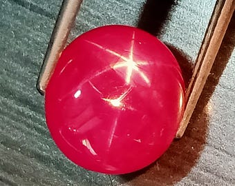 Extra Large, Star Ruby, No Heat,Certified Star Ruby, 9.01 Ct., Myanmar Star Ruby, Pink Red Star Ruby ,Star Ruby Cabochon,Ruby Oval,Star Ruby
