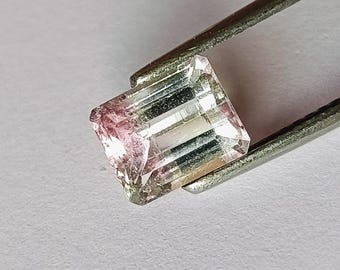 Bi Color Tourmaline, 1.59 Ct, Multi Colour Tourmaline, Tri Color Tourmaline, Bicolour Tourmaline, Tricolor Tourmaline, Tourmaline Octagon