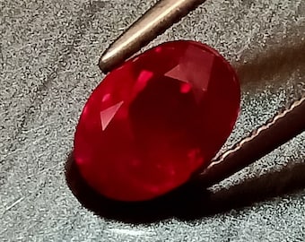 Rubí antiguo de Birmania, sangre de paloma, rubí de talla antigua, 2,01 quilates, rubí ovalado, rubí sangre de paloma, rubí de Birmania, rubí de Myanmar ovalado, rubí suelto, rubí birmano