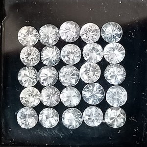 Natuurlijke witte saffier rondes, 4.26 Cttw, Sapphire Lot 25 stuks, witte saffier Ceylon, Sri Lanka saffier, saffier edelsteen, saffier