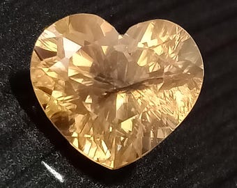 Natural Scheelite, 4.25 Cts., Rare Gemstone, Scheelite, vivid Orangy Yellow, Vibrant Brilliance, Heart, Scheelite Heart, Natural Gemstones