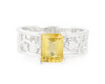 Citrinring, Handgjord citrinring, Filigranring, Citrinfiligranring, Citrin Silver 925 Ring, Citrinringar, Citrinsmycken