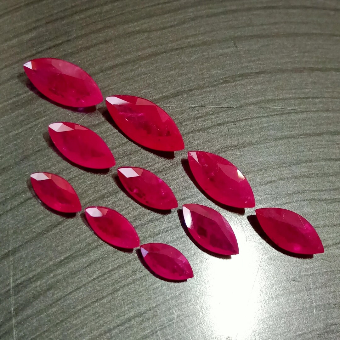 Marquise Ruby Layout ,13.90 Cts., Ruby Lot , Ruby Marquise Lot , 10 Pcs ...