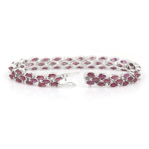 Rubin, Handgjord rubin, Rubinarmband, Rubinsmycken, Rubinsilverarmband, Rubinsilver 925-smycken, Rubin Marquise-armband, Silver bild 3