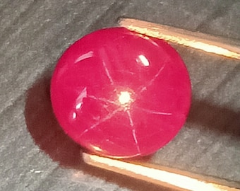 Unheated, Untreated, Star Ruby, 5.24 Cts, Burmese Star Ruby, Star Ruby Oval, 5 Carat, Star Ruby Cabochon ,Red, Pink, Burmese Star Ruby ,Ruby