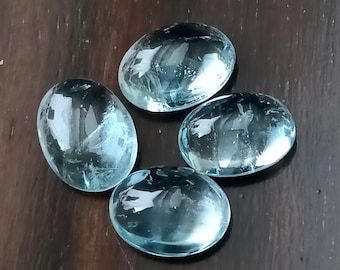 Untreated, Unheated, Aquamarine, Ovals Lot, Cabochon, 14.95 Cts., Natural Aquamarine, Brazil Aquamarine, Aquamarine Ovals, Loose Aquamarine