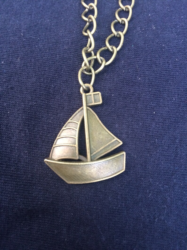 Sailboat Necklace Sailboat Pendant Neckace Sailling Boat Etsy